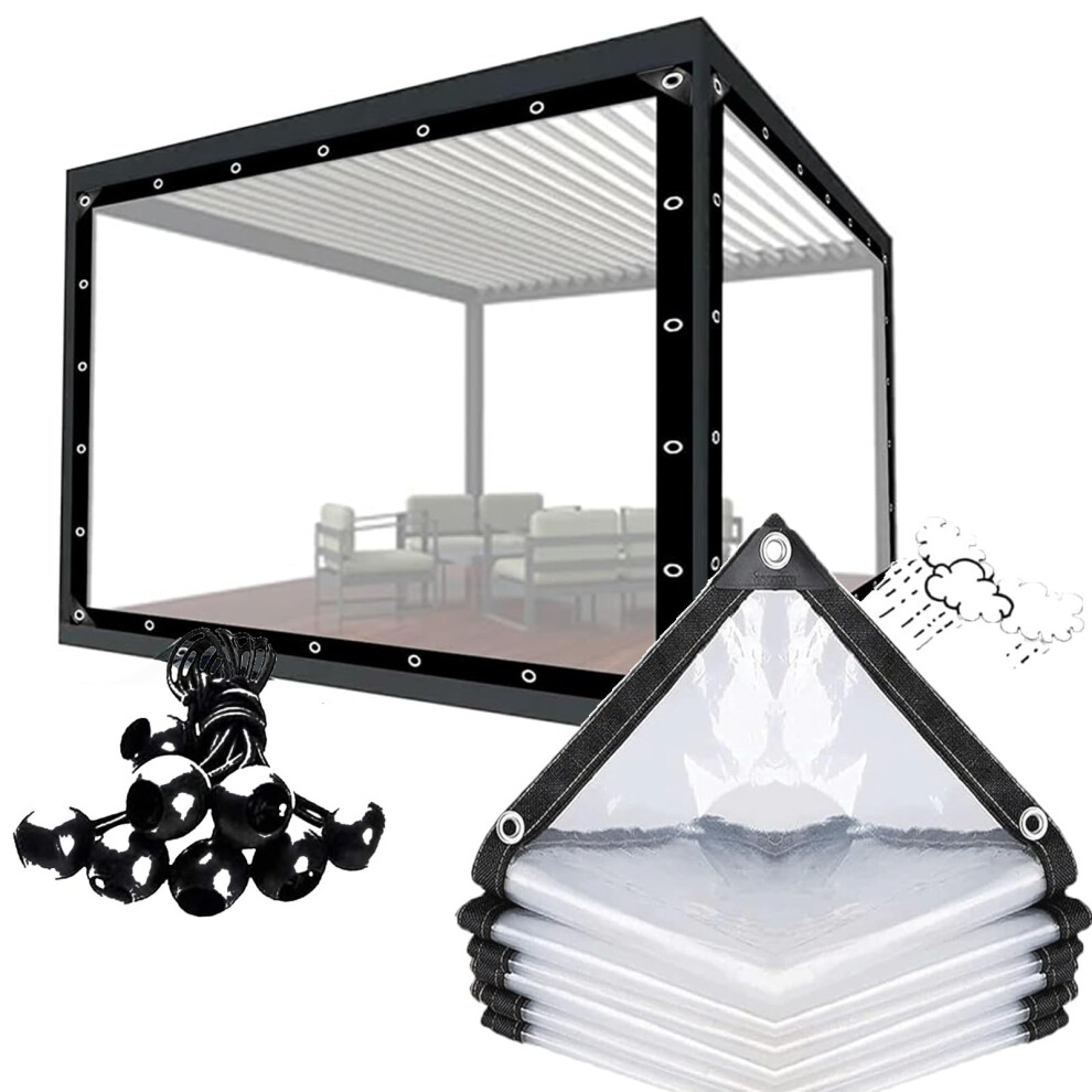 20X21 Ft Clear Pvc Tarp Waterproof Transparent Tarpaulin For Greenhouse Patio And Garden Use 9330225718581