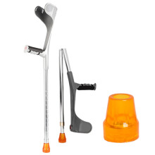 Adjustable Folding Crutches for Adults, Lightweight Aluminum Walking Crutches with NonSlip Footpads and Ergonomic Grip, Black