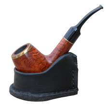 Handmade Tobacco Pipe Stand Holder with AntiRoll Notch, Universal Fit, Durable Wooden Black Rest