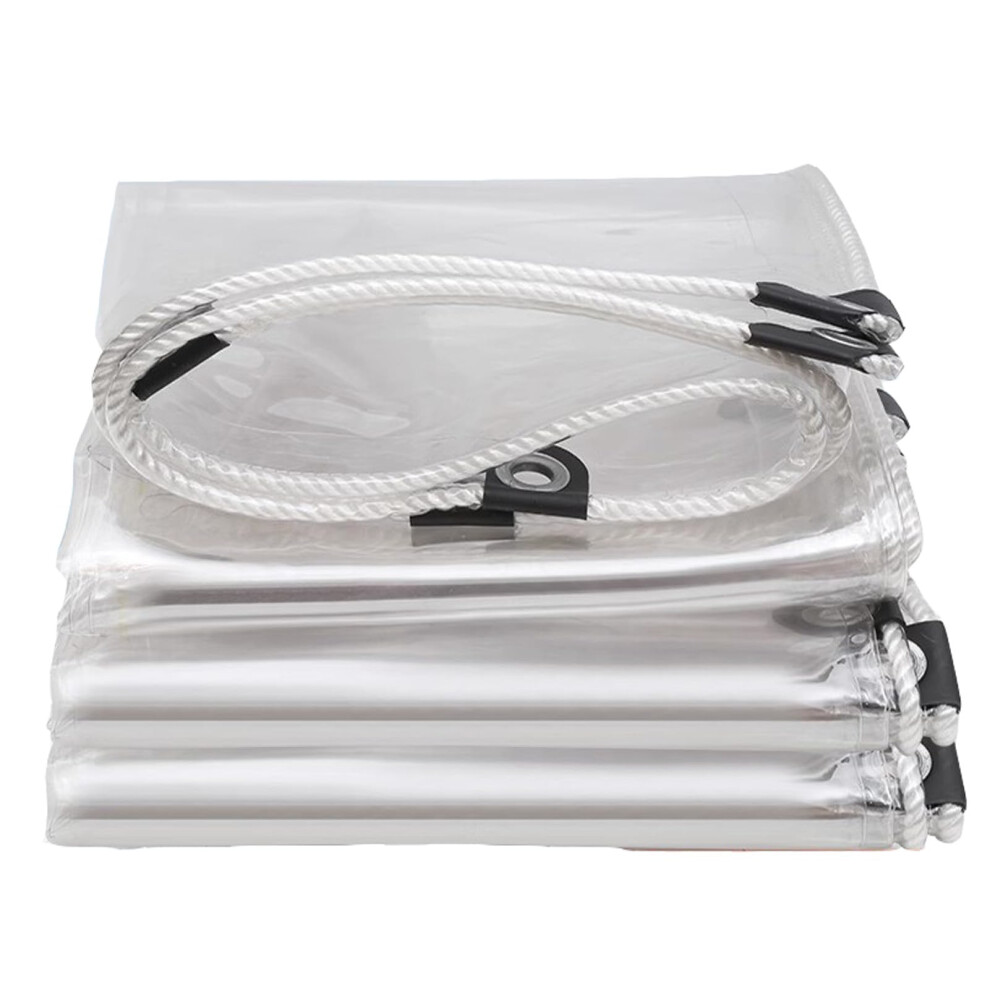 Heavy Duty Clear Pvc Tarp 22Â¯Mil Transparent Waterproof Tarpaulin With Reinforced Edges And Grommets For Roof, Patio, Pool 9310869727309