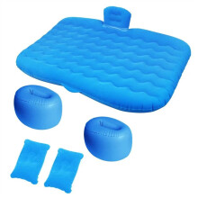 SUV Inflatable Car Mattress Blue Size 2, Fast Setup Air Bed with Ergonomic Contour Support for Camping Travel