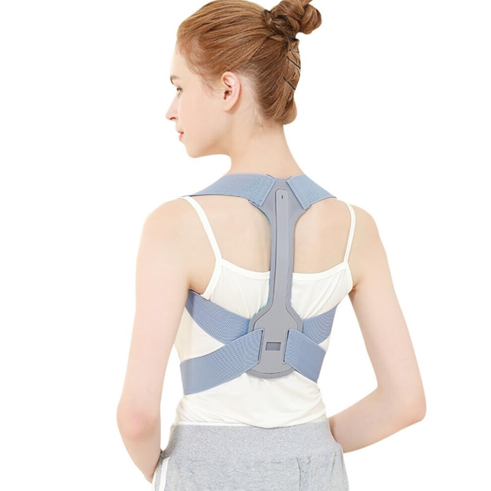Gray Posture Corrector For Women Small Adjustable Back Brace With Clavicle Support And Pain Relief