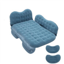 Inflatable Car Mattress with Adjustable Backrest, Camping Air Mattress for SUV Backseat Travel, Green