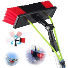 Water Fed Pole Window Cleaning System with Telescopic Reach for Solar Panels and Outdoor Glass Washing