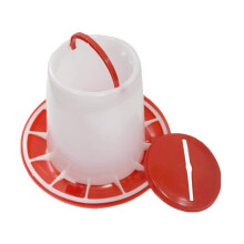 6.2Kg Chicken Feeder Bucket Red, Large Poultry Feeding Manger for Farm Use, Exact Size Match