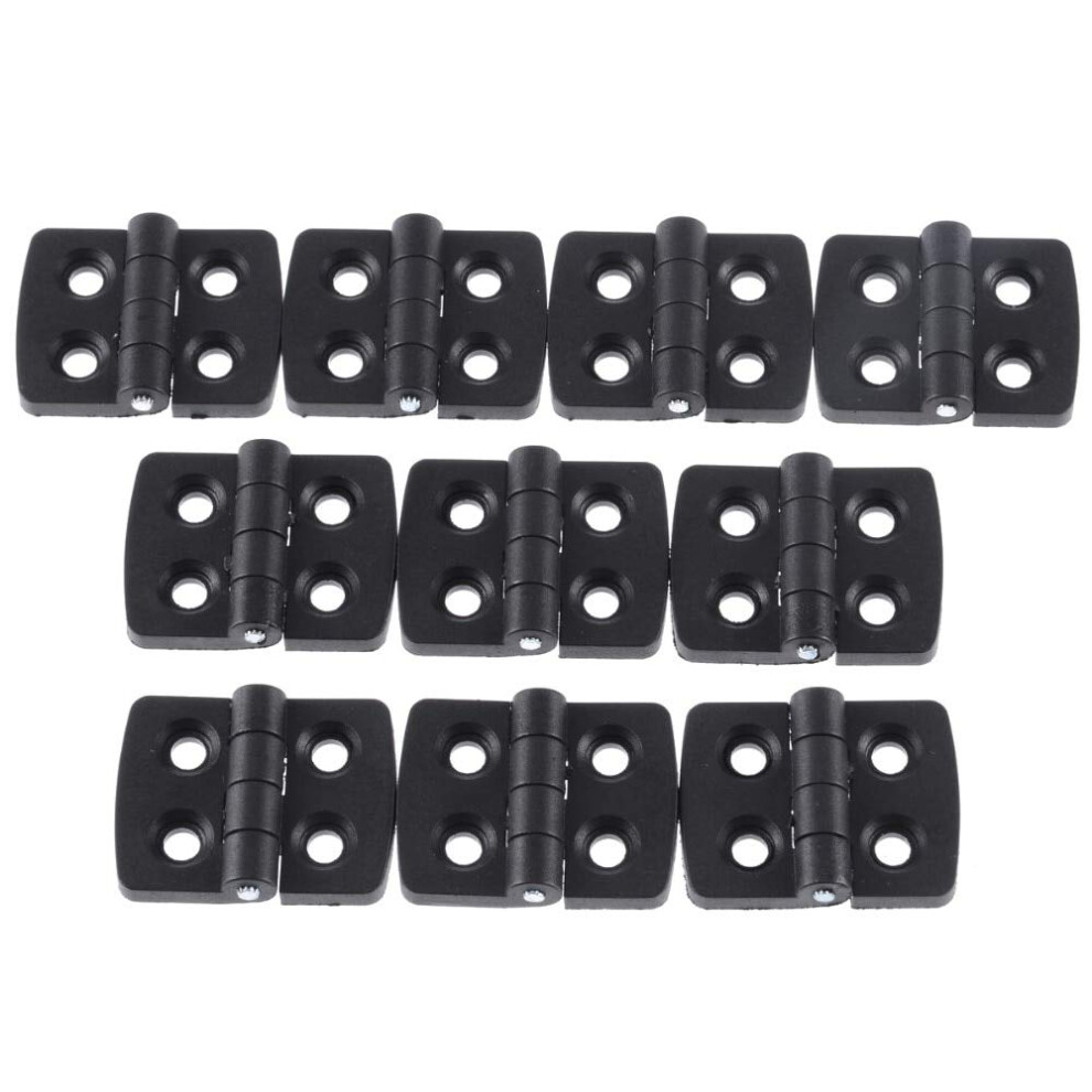Black Plastic Cabinet Hinges Pack Of 10, Durable Folding Butt Hinges For Wooden Boxes And Diy Furniture 9310869727262