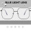 Oversized Square Blue Light Blocking Computer Glasses for Men and Women Black Metal Frame 2