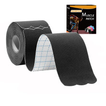 Waterproof Precut Black Kinesiology Tape 20 Strips Latex Sports Tape for Knee and Ankle Support