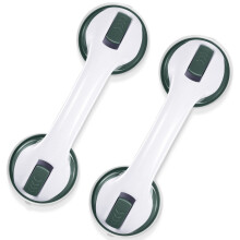 Grab Bars for Bathtubs and Showers, Strong Hold Suction Cup Handle (2 Pack)  Green