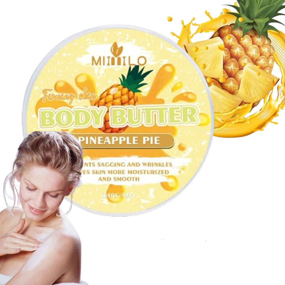 Cream Hydrating Pineapple Body Butter For Dry Skin, Deep Moisturizing With Non Greasy Texture