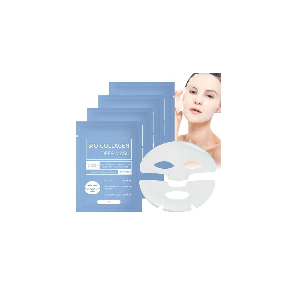 Collagen Face Mask 4PCS Deep Hydrating Firming Overnight Hydrogel Mask for AntiAging and Elasticity