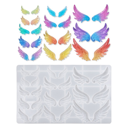 Mirrored Smooth Surfaces Silicone Mold Angel Wing For Resin