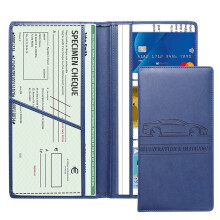 Car Registration and Insurance Card Holder, Vehicle-Navy blue