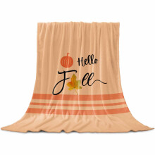 Soft Plush Coral Fleece Throw Blanket 50x60 Farmhouse Pumpkin Orange Warm Fall Couch and Travel Use