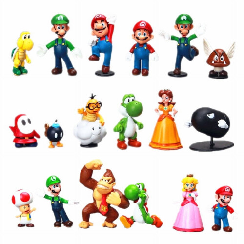 18-delers Super Mario PVC-figursett