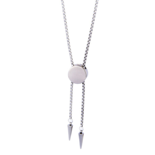 Adjustable Round Button Stainless Steel Necklace For Daily