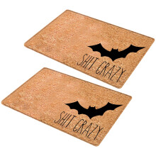 Zerbino di Halloween con design a zucca e pipistrello, 17x25 pollici, confezione da 2