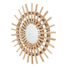 Norse pendant mirror handmade rattan wall hanging 2 pcs