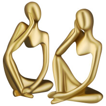 Thinker Statue Home Decor Art Ornament Set of 2