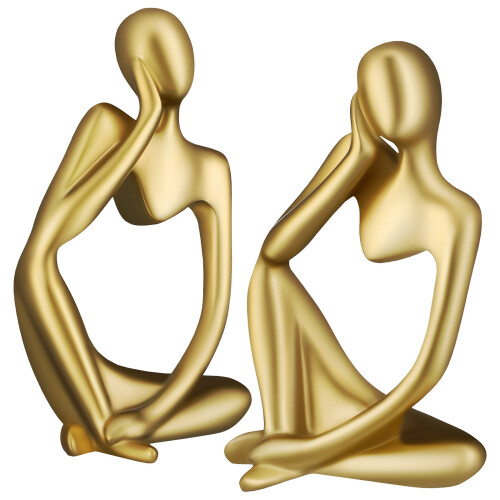 Thinker Statue Home Decor Art Ornament Set of 2