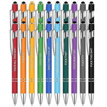 20-pack roliga kulspetspennor med metallisk design