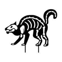 Piquets de jardin d'Halloween silhouette effrayante chien chat squelette