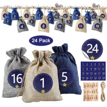 Set de pungi pentru calendarul de Advent din material textil DIY, 24 de bucăți