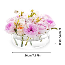 Vază acrilică transparentă cu muguri – Design circular modern