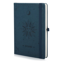 Notizbuch im A5-Format, Vintage-Design mit Sonne und Mond, Hardcover, 10 Seiten, Tagebuch/Notizblock für Reisen, Arbeit, Schreiben, Notizen und