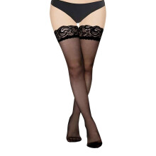 Zwarte hold-ups voor dames, jarretelkousen voor dames, dijhoge kanten kousen voor dames