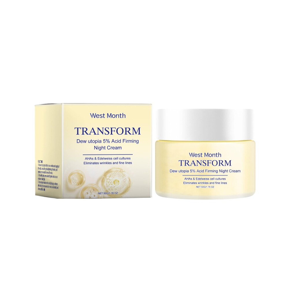 Cream Antiaging Night With Collagen And Peptides, Deep Hydration And Firming Moisturizer For Wrinkles
