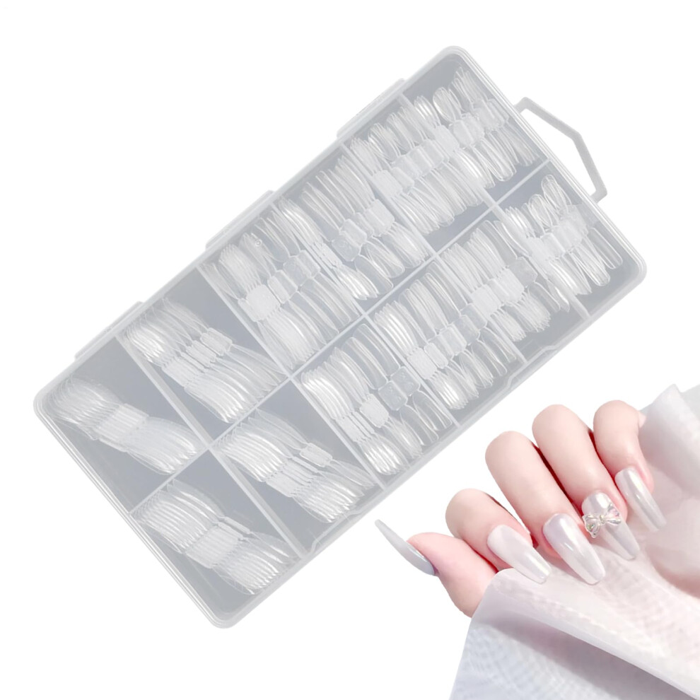Nail Extension Forms 120pcs Clear Reusable Gel Nail Forms with BuiltIn Length Scale for Salon Use
