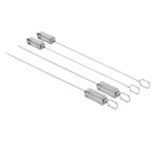 Stainless Steel Grill Skewers Set of 4, Reusable BBQ Skewers with 360 Rotation and Non‑Slip Handles