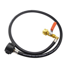 QCC1 Propane Refill Adapter Hose 39 Inch Pressure Extension with On Off Valve for 1 lb Tank Camping Grill