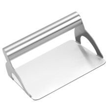 Stainless Steel Burger Press Heavy Duty Grill Press 5.5 Inch Square Flat Surface Even Heat Distribution