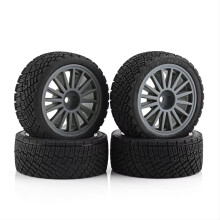 RC Car Tires and Wheel Rims for Wltoys 144001 124019 12428 104001, 4Pcs 90mm Durable Rubber Offroad Set with Enhanced Grip Traction