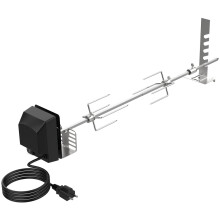 BBQ Rotisserie Kit with 120V Motor, FoodGrade Stainless Steel, Universal Gas Grill Compatibility, Easy Mount Setup