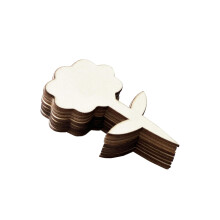 100 Pack Flower Shaped Wood Plant Labels, Durable DoubleSided Wooden Garden Markers for Pots and Seedlings