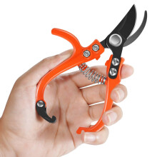 Garden Pruning Shears 6.3 Inch Bypass Pruner Carbon Steel Teflon Coated Ergonomic Grip