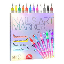 UltraFine 0.5MM Nail Art Pens Set 12 Colors Quick Dry Markers for Manicure Nail Design