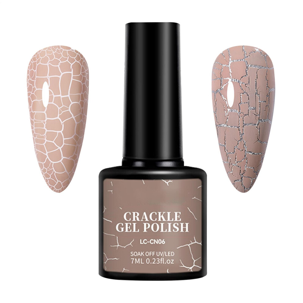 Crackle Gel Nail Polish 7ml for Girls, LongâLasting EyeâCatching Crackle Effect, SalonâStyle Finish