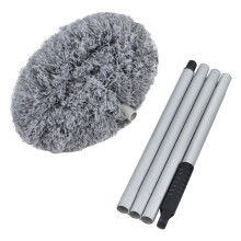 Microfiber Extendable Duster for  Ceilings with Flexible Head and Lightweight Aluminum Handle, Gray