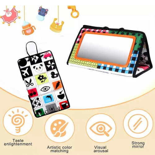 (Orange) Foldable Distorting Mirror ToyStimulates Visual Awareness,Vision Training 1