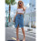 Women'S High Waisted Split Front  Hem Bodycon Midi Denim Skirt Medium  S 5