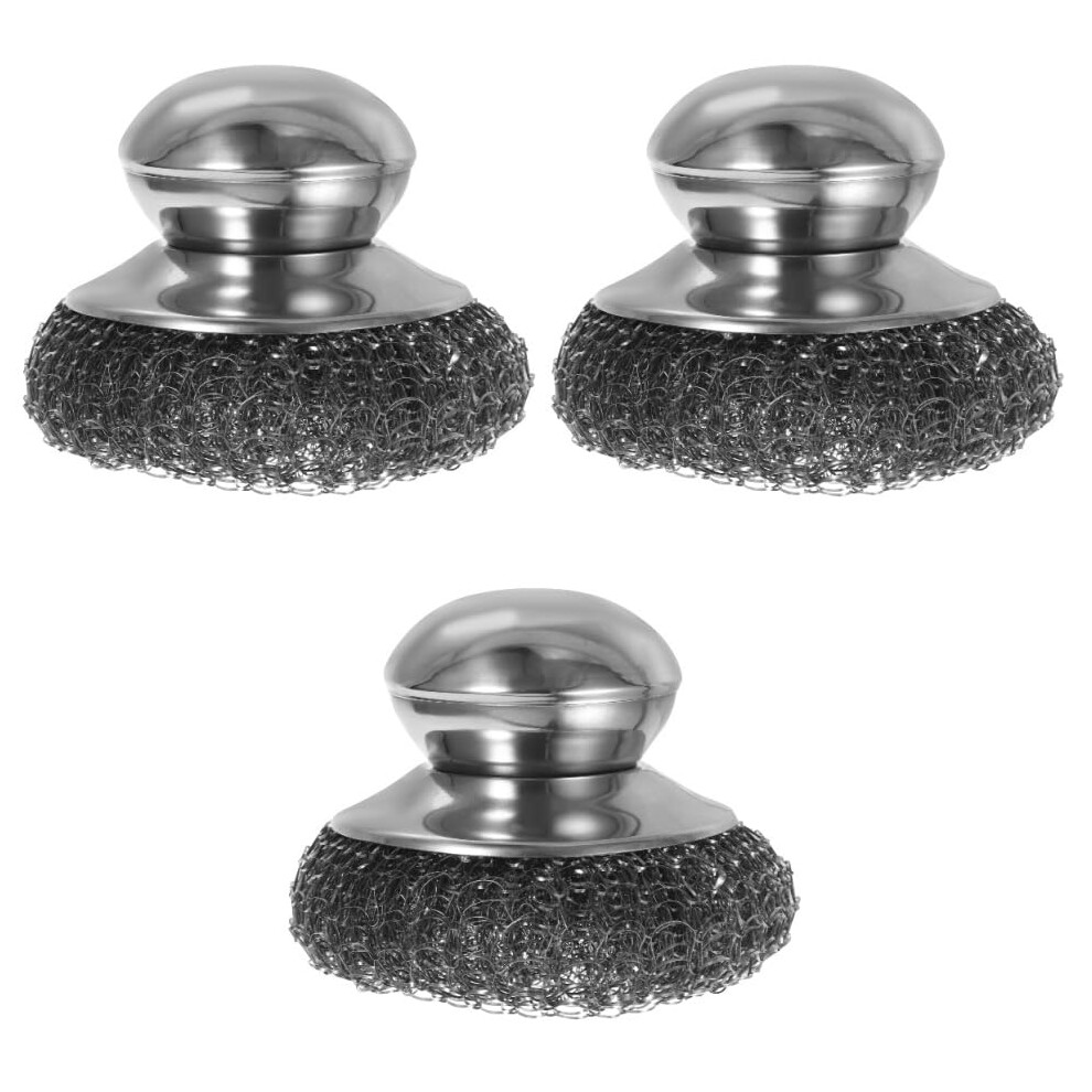 Kitchen Scrub Brush Set 3Pcs With Ergonomic Grip Handle, Heavy Duty Stainless Steel Dish Scrubber For Pots, Pans And Sinks 9310869697091