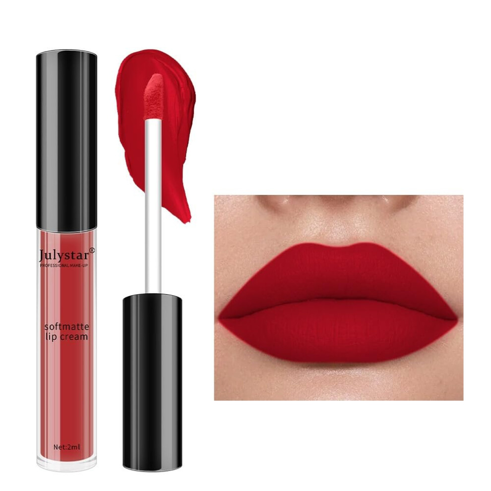 6 Colors Matte Lip Gloss, Long Lasting Liquid Lipstick for Lips and Cheeks, NonStick Hydrating Formula (06)