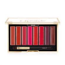 Velvet Lipstick Set 8 Colors 3 in 1 Long Lasting Moisturizing Waterproof Lip Gloss Palette Hot Pink