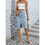 Women'S High Waisted Split Front  Hem Bodycon Midi Denim Skirt Light  S 4