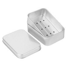 Travel Soap Box Waterproof Double Layer Stainless Steel Soap Case for Camping and Hotel Use
