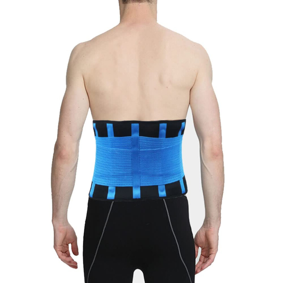 Blue Back Brace For Lower Back Pain Relief, Adjustable Neoprene Lumbar Support Belt For Men And Women, Medium